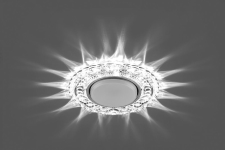 Светильник встраиваемый с белой LED подсветкой Feron CD4024 потолочный GX53 без лампы прозрачный