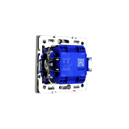 Выключатель с самовозвратом встраиваемый Voltum S70 двухклавишный 10А, (сталь)
