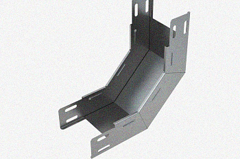 Лоток замковый глухой КСЗГ 100х110-90 УХЛ1 для поворота трассы вниз на 90, горячее цинкование, S1,2
