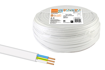 Провод ПУСП 3х2,5 (50м), белый Народный