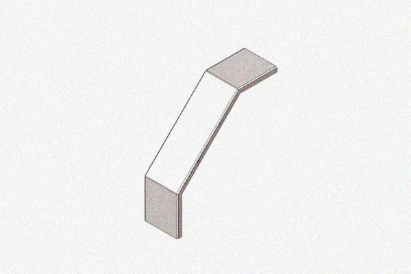 Крышка лотка замкового КЛСЗ 300х80-90 УТ1,5 для поворота трассы вниз на 90, горячее цинкование, S0,8