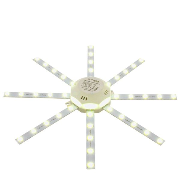 12-09 Комплект светод. линеек "Звездочка" для н/п свет-ка 220В,16Вт, smd5730, IP30,1200Лм, 3000К,Ø220мм APEYRON