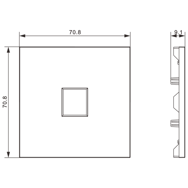 Donel S08 матовый белый накладка 1-я для розеток RJ45,TV,SAT,HDMI, серия DB