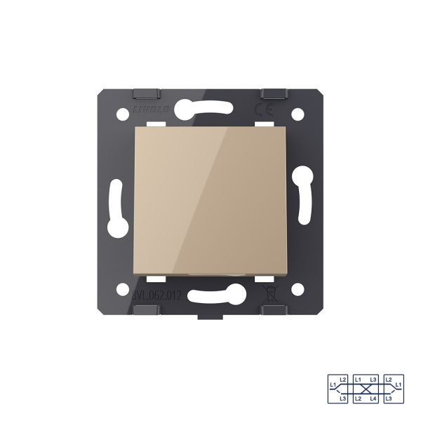 Клавиша перекрестного механического выключателя, цвет золотой (механизм) Livolo