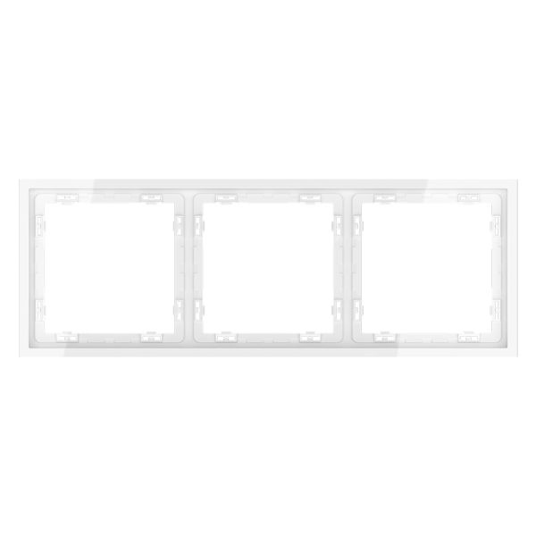 Рамка пластиковая Voltum S70 на 3 поста, (белый глянцевый)
