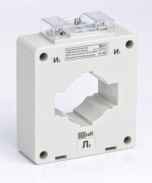 Трансформатор тока ТШП-0,66 0,5S 600/5 10ВА, диаметр 40мм 	Dekraft 