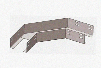Лоток угловой замковый перфорированный КГЗ 200х80-135 УХЛ1 поворот на 135, горячее цинкование, S1,5