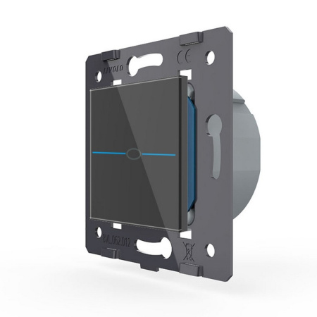 Выключатель Quadro 1 клавиша Черный (механизм) Livolo