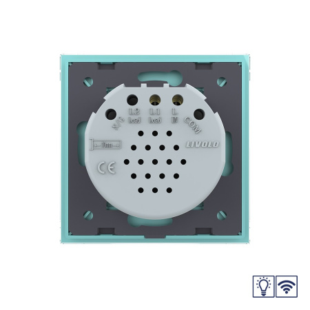 Сенсорный радиоуправляемый диммер 1 клавиша 1 пост Зеленый Livolo