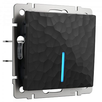 Hammer Механизм выключателя СУ 1 кл. с подсветкой 10А Черный IP20 Werkel