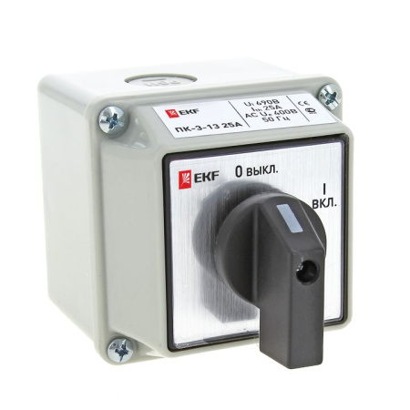 Переключатель кулачковый ПК-3-13 63А 3P "ВКЛ-ВЫКЛ" IP54 PROxima EKF