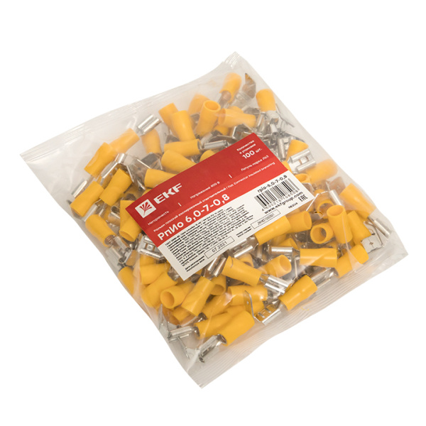 Разъем плоский изолированный ответвительный РпИо 6,0-7-0,8 (100шт) PROxima EKF