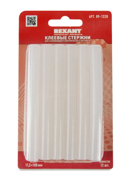 Клей 11/100мм  Прозрачный  (12шт/уп)  Блистер  REXANT