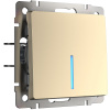 Выключатель одноклавишный с подсветкой (шампань) СУ IP20 Werkel