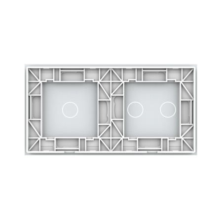 Панель для двух сенсорных выключателей, 3 клавиши (2+1), цвет белый, стекло Livolo