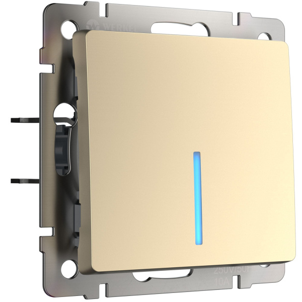Выключатель одноклавишный с подсветкой (шампань) СУ IP20 Werkel