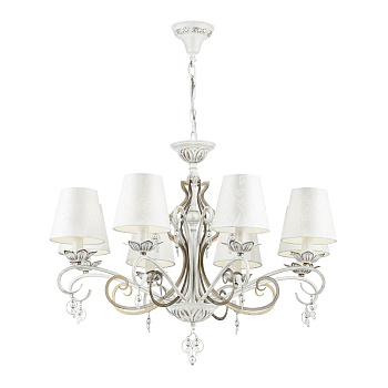 Люстра 8*E14 40Вт Белый с Золотом IP20 Monile ARM004-08-W Maytoni