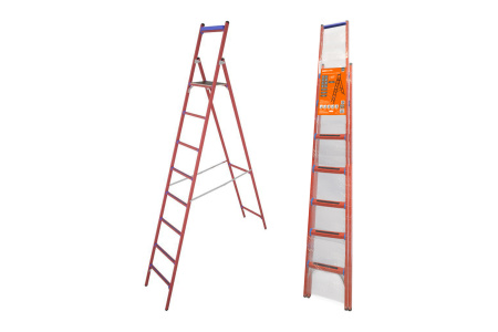 Стремянка диэлектрическая СД-2.5, 8 ступеней, высота площадки 2,5 м, до 50 кВ, "ЭкспертЭлектрик" TDM