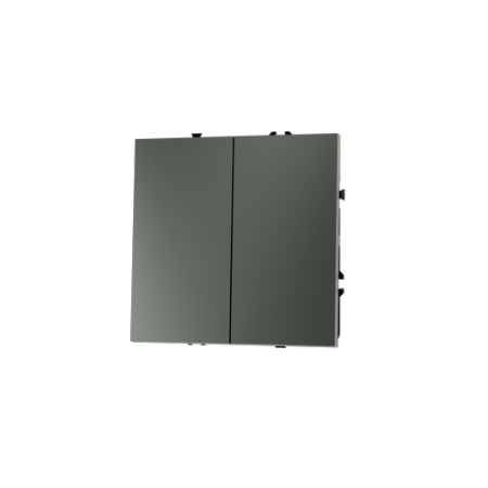 Выключатель с самовозвратом встраиваемый Voltum S70 двухклавишный 10А, (титан)