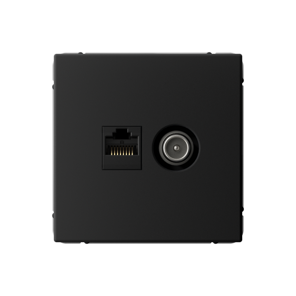 ARTGALLERY РОЗЕТКА двойная ТВ + компьютерная RJ45, кат. 5Е, КАРБОН Systeme Electric