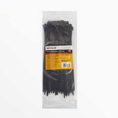 Хомут нейлоновый STEKKER NYCT36-200 3,6x200 мм, d пучка max 50 мм, нагрузка 18 кг, белый, упаковка 100 шт B