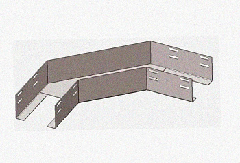 Лоток угловой глухой КГГ 250х100-90 У3 поворот на 90, окрашенный, S1,5