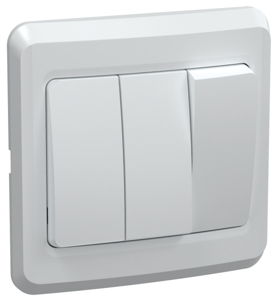 Выключатель 3-клавишный ВС10-3-0-ВБ 10А ВЕГА белый IEK