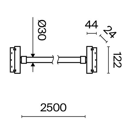 Трековый подвесной светильник LED 50Вт Черный IP20 Magnetic track system Exility TR101-2-50W4K-B Technical Maytoni