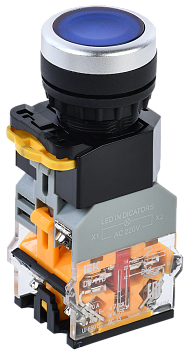 Кнопка управления D8-11D d=22мм 1з+1р с подсветкой синяя IEK