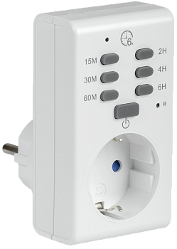 Розетка-таймер электронный РТЭ-2 с индикацией 15мин-6ч 16А IP20 IEK