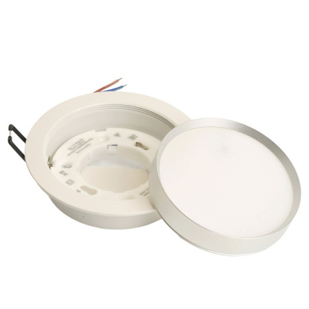 Светильник потолочный встраиваемый, 15W 230V GX53, белый + серебро, круг, без лампы, DL507 Feron