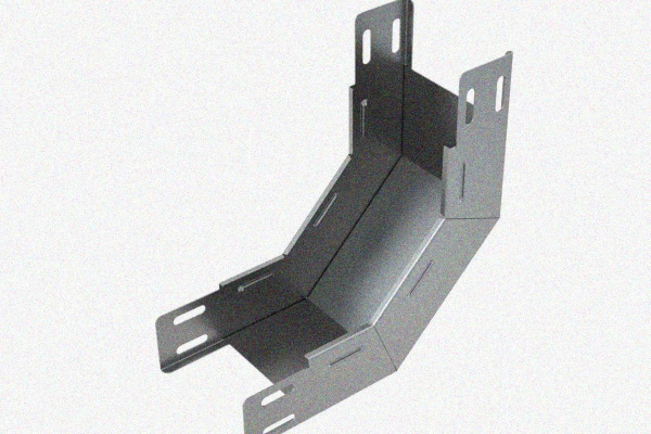 Лоток замковый глухой КПЗГ 200х100-90 УХЛ1 для поворота трассы вверх на 90, оцинкованный лист, S1,0