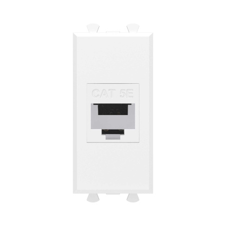 Компьютерная розетка RJ-45 без шторки модульная, кат.5е, "Avanti", "Белое облако", 1 модуль DKC