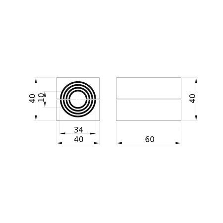 Модуль кабельный 40х40 мм, D = 10-34 мм DKC