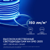 17-35 Светодиодный неон, мини, 220В, 5,5Вт/м , smd2835, 120д/м , IP65, 8*16мм, 50м, син. Apeyron
