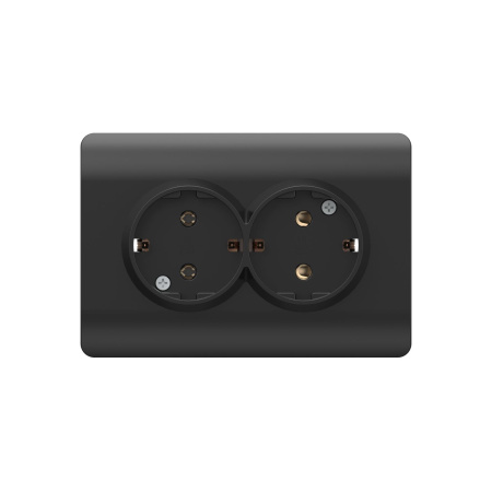 Розетка с/з со шторками двойная, 16А, черный NEW3-E CHINT Розетка с/з со шторками двойная, 16А, черный NEW3-E CHINT