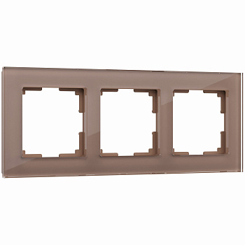 Favorit Рамка на 3 поста (латте, стекло) Werkel