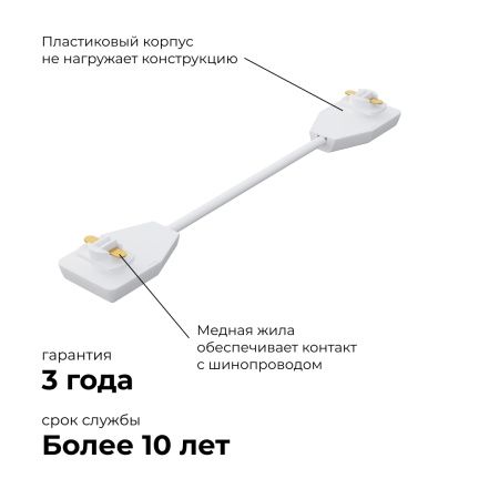 09-128 Коннектор гибкий, однофазный, для накладного/подвесного шинопровода, IP20, 210х32х18мм, белый, пластик Apeyron