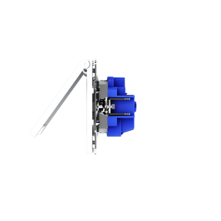 Розетка встраиваемая Voltum S70 с заземлением, защитными шторками и крышкой 16А, (белый матовый)