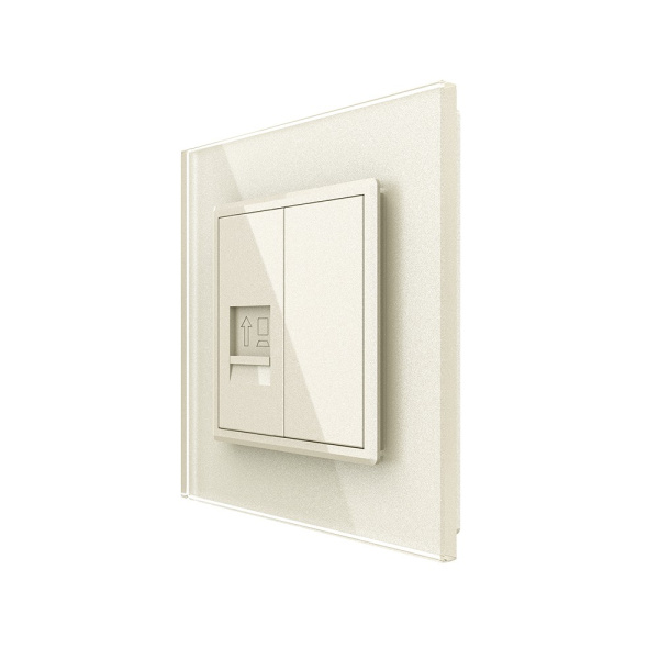 Розетка интернет одинарная RJ-45 кат.6 1 пост, цвет жемчужный Livolo