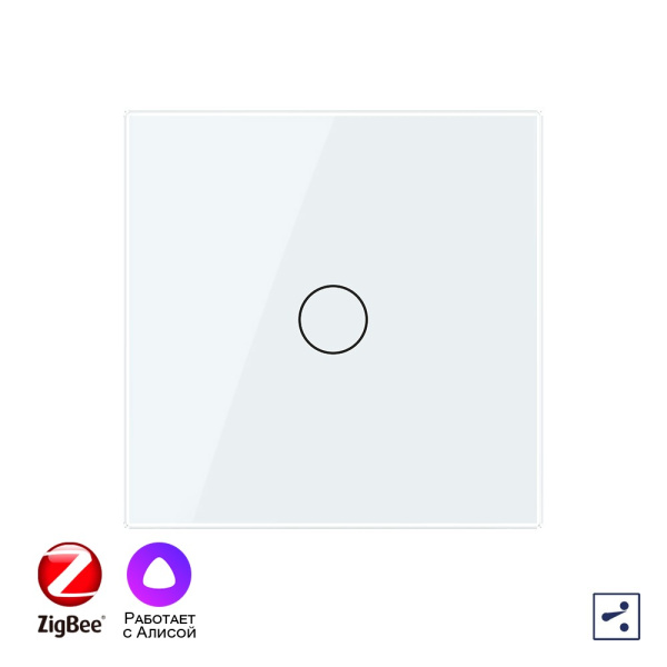 Одноклавишный проходной умный сенсорный выключатель Livolo ZigBee, 1 пост, Белый VL-C701SZ-2WG