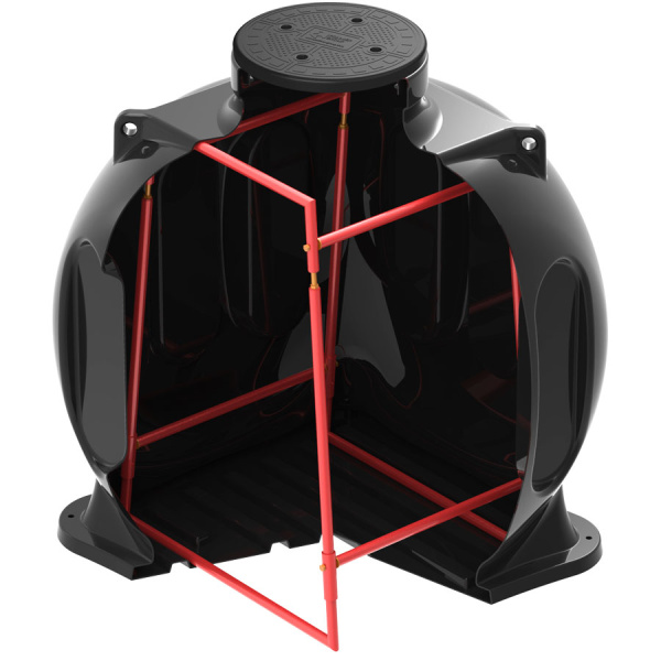Пластиковый колодец КС-5 с каркасом (H=1710 мм, d=1500 мм, Dкр=560 мм) Промрукав