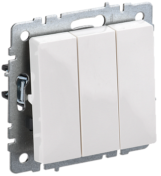 BRITE Выключатель 3-клавишный 10А ВС10-3-0-БрБ белый IEK