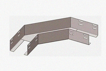 Лоток угловой глухой КГГ 200х150-90 У3 поворот на 90, окрашенный, S1,5