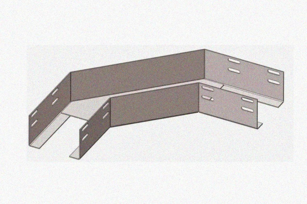 Лоток угловой глухой КГГ 200х150-90 У3 поворот на 90, окрашенный, S1,5