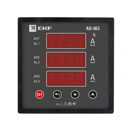 Амперметр AD-963 цифровой на панель (96х96) трехфазный PROxima EKF