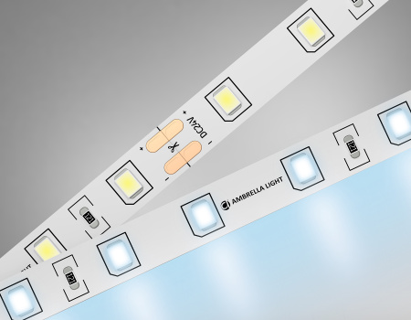 Светодиодная лента GS3003 2835 60Led/ 6W m/ 24V IP20 6500K/ 5000*8*1.2mm/ кратность резки 100mm (2 конт.) Ambrella Light