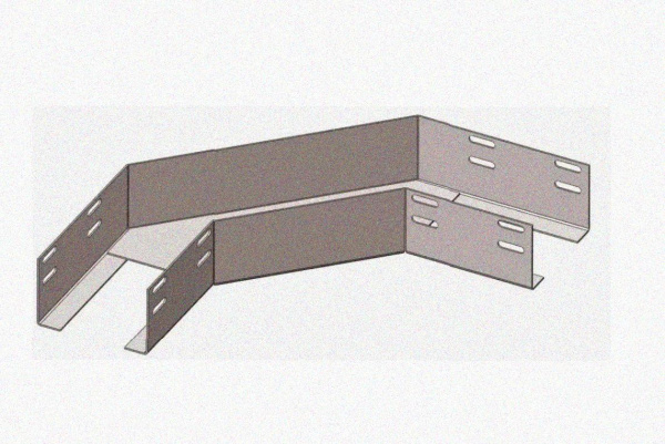 Лоток угловой замковый глухой КГЗГ 300х60-90 УХЛ1 поворот на 90, горячее цинкование, S1,2