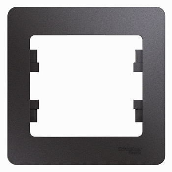 GLOSSA  Рамка горизонтальная 1-м . графит IP20 Schneider Electric