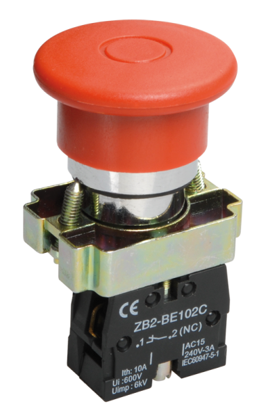 Кнопка управления LAY5-BT42 "Грибок" аварийная с фиксацией IEK